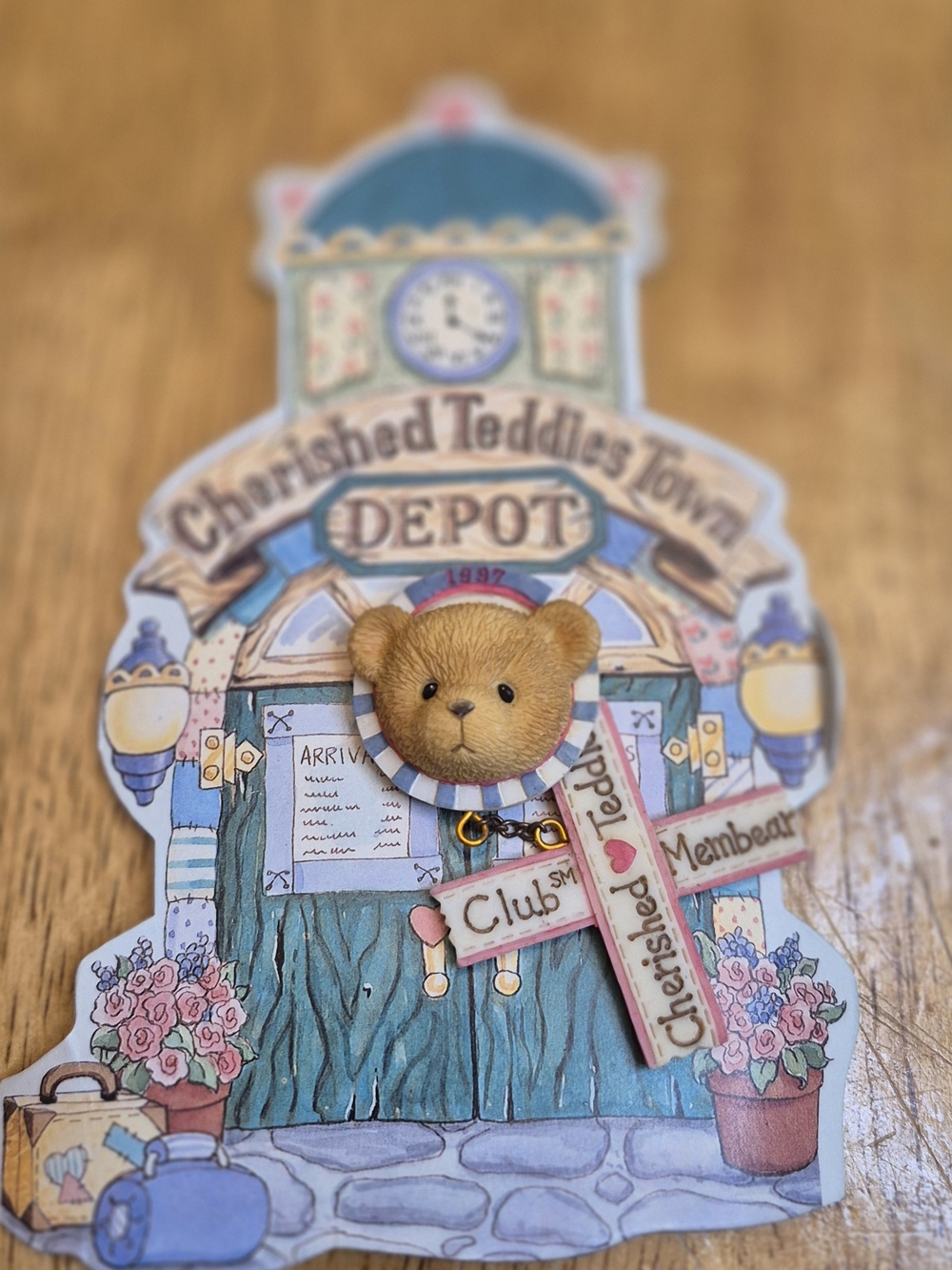 Cherished Teddies Depot Bear Membear Club Lapel Pin Brooch 1996 Vintage
